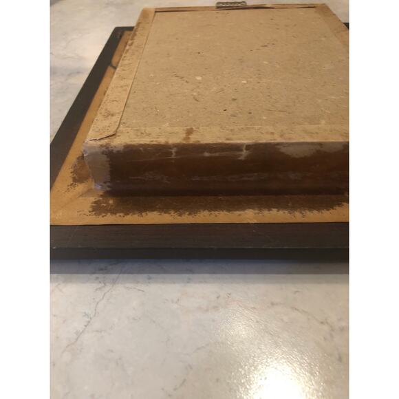 Vintage African Wood Carved Giraffe Head Brown shadowbox frame Tribal Art - Picture 5 of 6